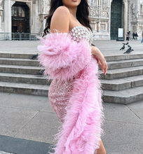 Cargar imagen en el visor de la galería, Sexy Pink Sequins Women Gowns Dress