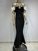 Load image into Gallery viewer, Off Shoulder Black Flower Maxi Long Bodycon Bandage Dress 2024