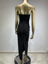 Load image into Gallery viewer, Strapless Backless Diamonds Black Maxi Long Bodycon Bandage Dress