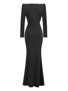 Black Maxi Long Rhinestone Diamonds Gowns Dress 2024 Elegant