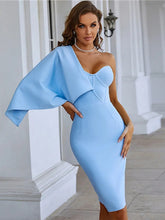 Cargar imagen en el visor de la galería, Women Summer Fashion Sexy One Shoulder Key Hole Sky Blue