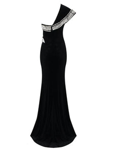 Black Split Maxi Long Bodycon Dress