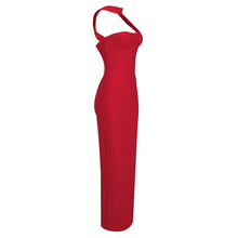 Load image into Gallery viewer, Backless Halter Red White Maxi Long Summer Bandage Bodycon Dress 2024