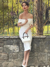 Cargar imagen en el visor de la galería, Sexy Off Shoulder Ruffles White Bandage Dress