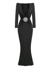 Load image into Gallery viewer, Black Maxi Long Rhinestone Diamonds Gowns Dress 2024 Elegant