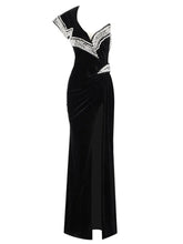 Load image into Gallery viewer, Black Split Maxi Long Bodycon Dress