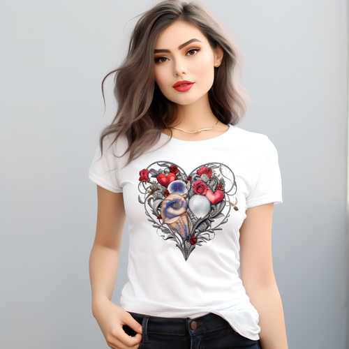 Beautiful heart design tshirt