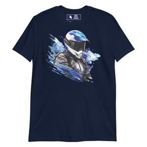 Motocross biker blue