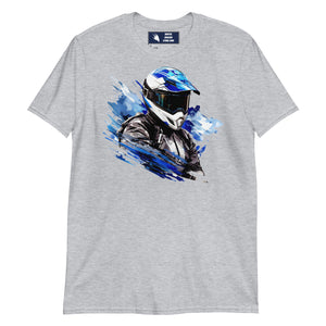 Motocross biker blue