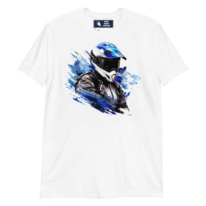 Motocross biker blue