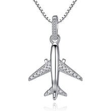 Load image into Gallery viewer, Luxury Cubic Zircon Airplane Pendant Necklace for Women