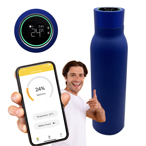 Termo Botella De Agua Inteligente 600ml 24 Hrs App Tracking