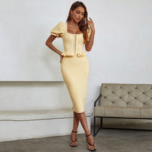 Load image into Gallery viewer, Yellow Above the Knee Dress