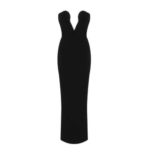 Black Evening Sexy Strapless Backless Dress