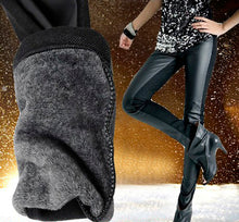 Load image into Gallery viewer, Thick Leggings Pants Faux Leather Female Winter