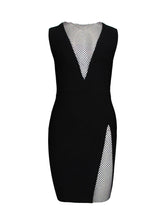 Load image into Gallery viewer, Women Summer Sexy Sleeveless Crystal Black Bodycon Bandage