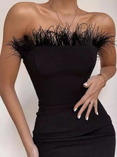 Load image into Gallery viewer, Cocktail and Party Dress Sexy Strapless Backless Feather Women