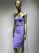 Load image into Gallery viewer, Purple Sexy Strapless Backless Set