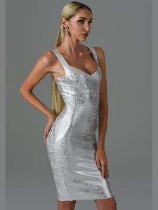 Silver Bodycon Bandage Dress