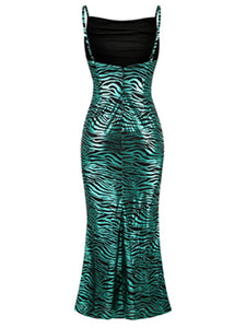 Sleeveless Backless Green Maxi Long Mermaid Dress