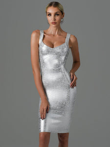 Silver Bodycon Bandage Dress