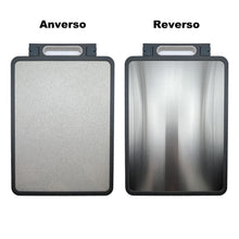 Load image into Gallery viewer, Tabla Para Picar Cortar Alimentos Acero Inoxidable con Dos Afiladores y antibacteríal