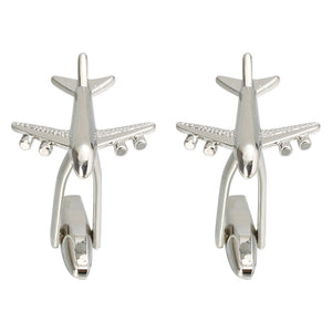 Silver Aircraft Design Men's Cuff Links.