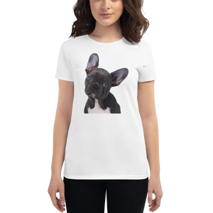 Cute French Bulldog - 100% Cotton Women's short sleeve t-shirt