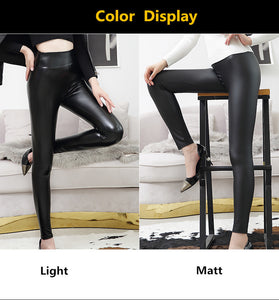 Fitness Faux Leather Leggings Black Light & Matt, Thin & Thick(for cold)