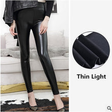 Load image into Gallery viewer, Fitness Faux Leather Leggings Black Light &amp; Matt, Thin &amp; Thick(for cold)