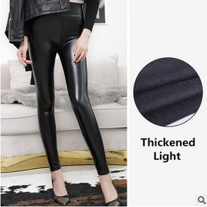 Fitness Faux Leather Leggings Black Light & Matt, Thin & Thick(for cold)