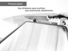 Load image into Gallery viewer, Tabla Para Picar Cortar Alimentos Acero Inoxidable con Dos Afiladores y antibacteríal